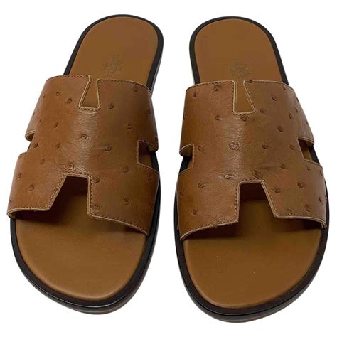 hermes izmir sandals ostrich|hermes izmir slippers for men.